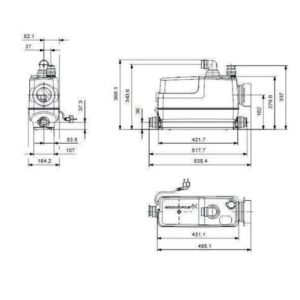 Grundf Hebeanlage SOLOLIFT2 CWC-3 0,62 kW, 230-240 V/50 Hz 495x164x368mm