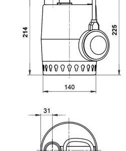 Grundf Kellerentwässerungsp UNILIFT KP 230 V m Schwimmersch KP 250-A1 0,5 kW 5