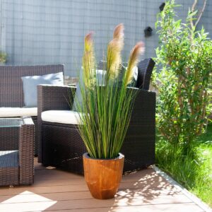 EUROPALMS Federgras, künstlich, rosé, 90cm