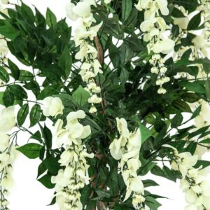 EUROPALMS Goldregenbaum, Kunstpflanze, weiß, 150cm