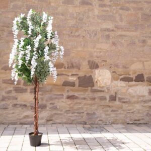 EUROPALMS Goldregenbaum, Kunstpflanze, weiß, 180cm