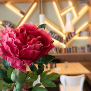 EUROPALMS Pfingstrosenzweig Premium, Kunstpflanze, magenta, 100cm