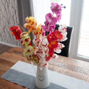 EUROPALMS Cymbidiumzweig, künstlich, weiß-pink, 90cm