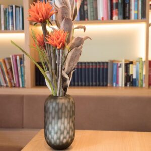 EUROPALMS Dahlie (EVA), Kunstpflanze, orange, 100cm