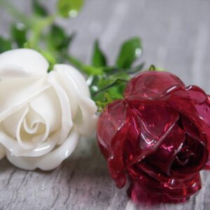 EUROPALMS Kristallrose, Kunstblume, weiß, 81cm 12x