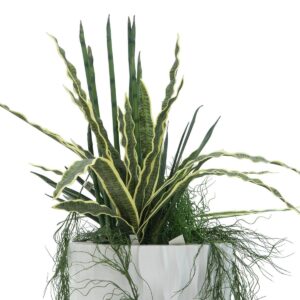 EUROPALMS Designübertopf LAMELLA-140, weiß