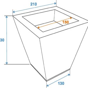 EUROPALMS Übertopf, naturzink, 25cm eckig