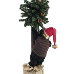 EUROPALMS Weihnachtsbär, mit Tanne, 105cm