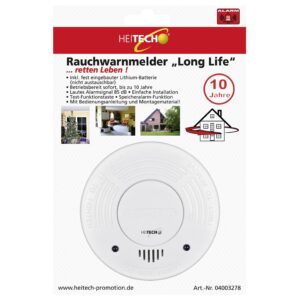 HEITECH Rauchmelder Long life inkl. Lithium Batterie 85dB