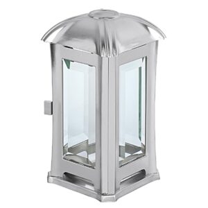METALLWARENFABRIK MOLL Grablaterne Edelstahl mit Glas matt 14x14x24cm inox