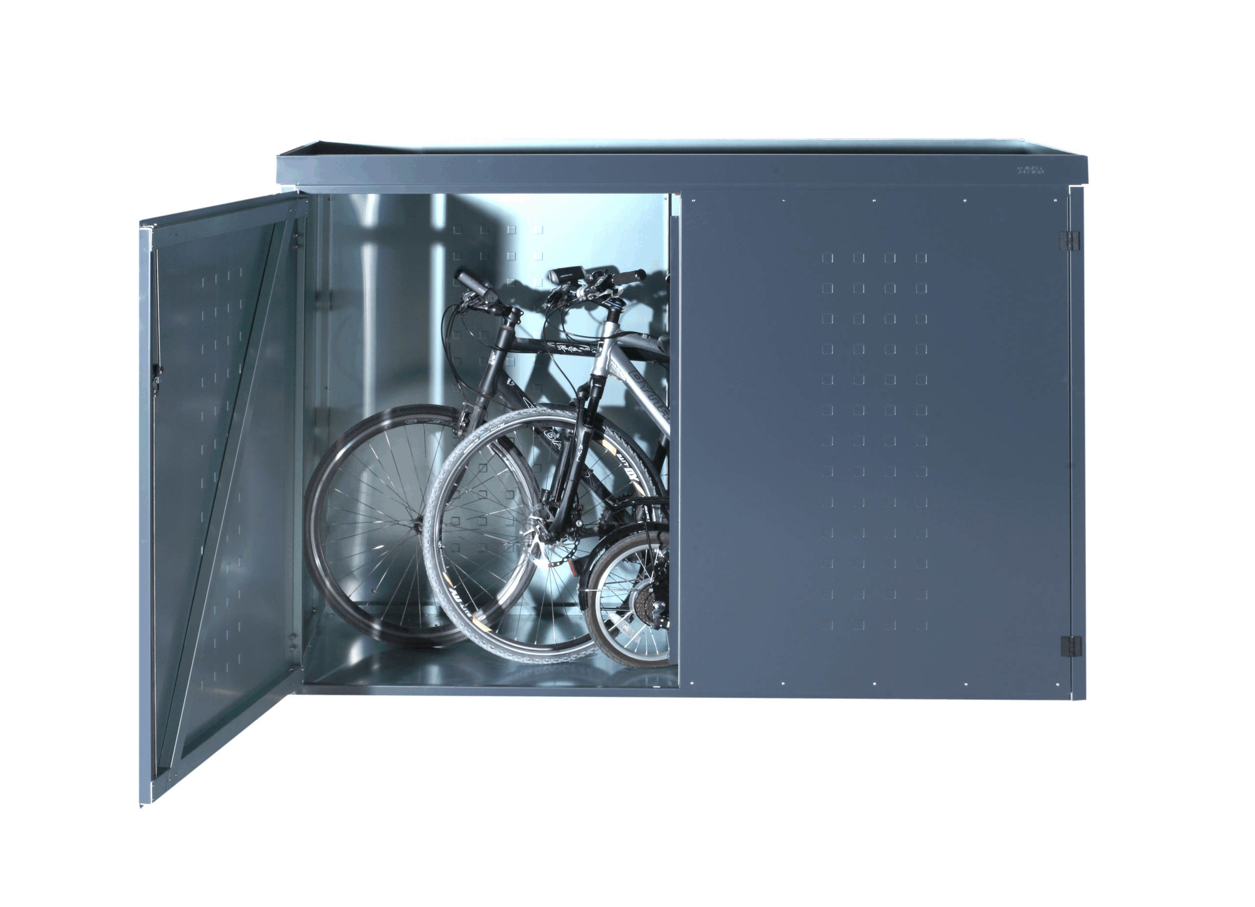 Gartenbox- Fahrradgarage FW mit Pflanzenwanne aus Aluminium RAL 7016 beschichtet