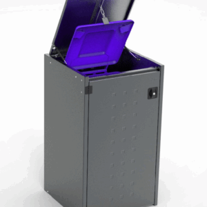 Müllbox Typ Boxxi Stahl verzinkt Anthrazit RAL-7016 mit Kipp-Deckel für 1x 240L